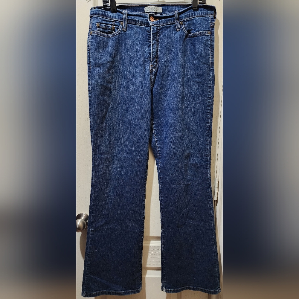 Levi's 512 Slimming Boot Cut Streach Jeans - Dark Blue Sz 16 Medium Length